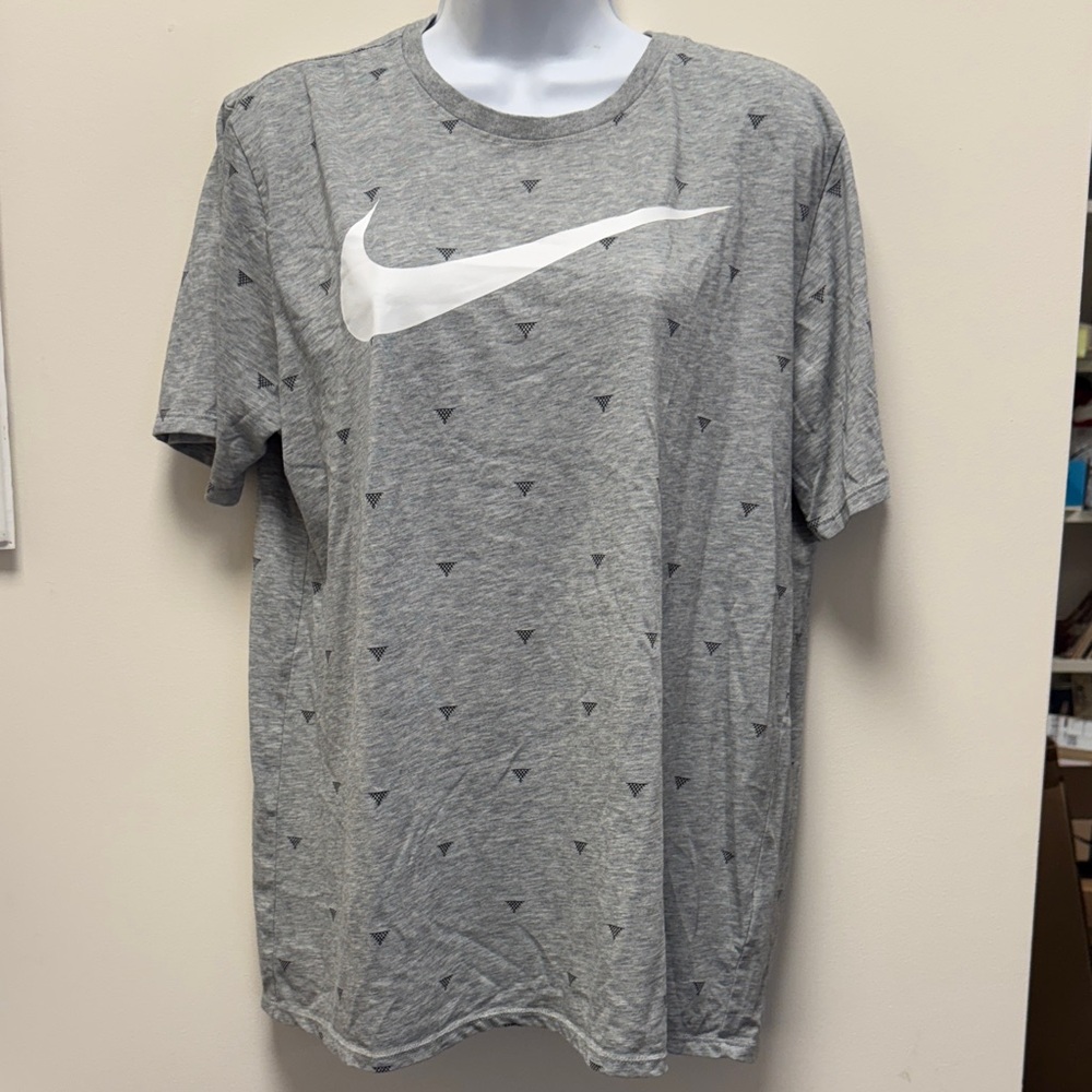 Nike Gray Patterned Womens T-Shirt